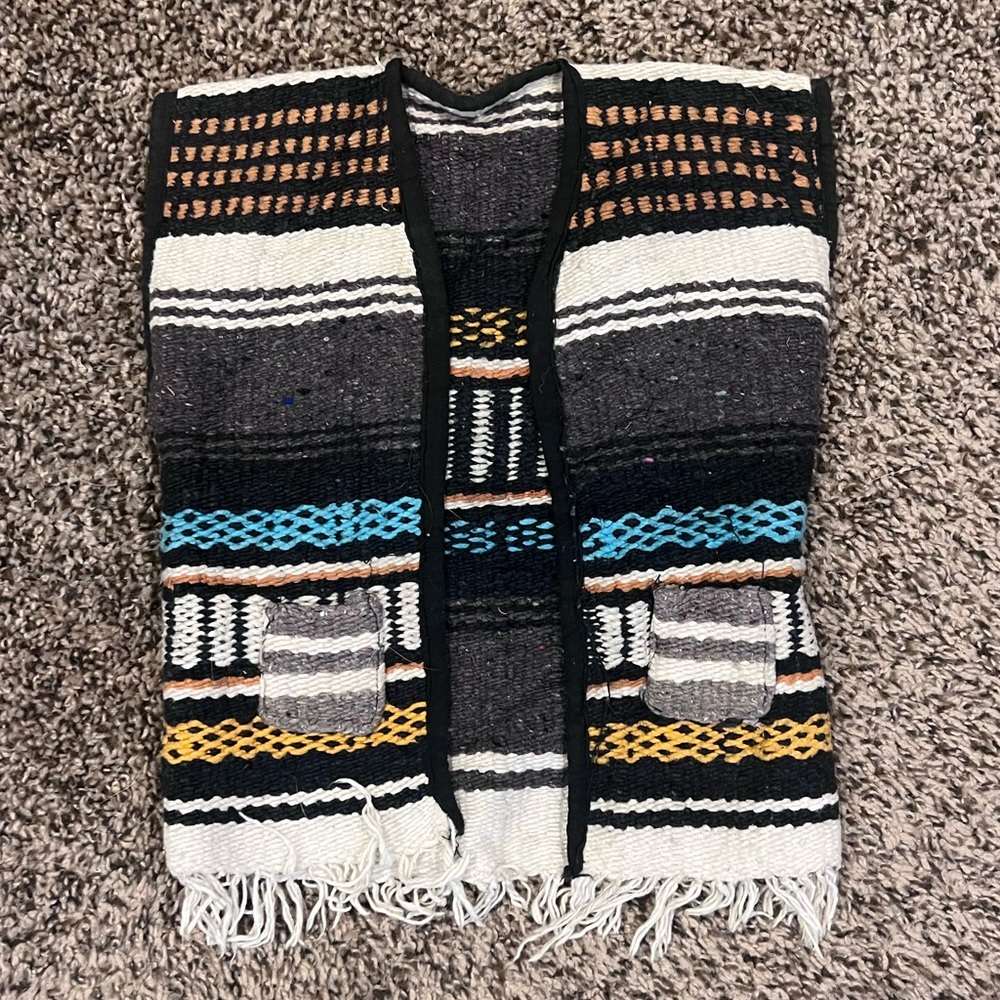 Vintage Blanket Serape Toddler Vest Serpico